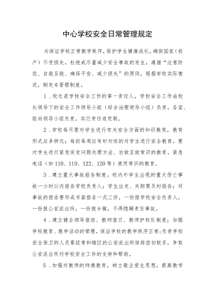 中心学校安全日常管理规定.docx