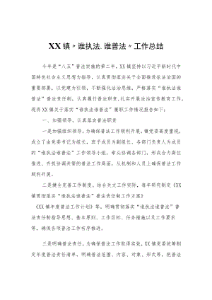 XX镇“谁执法、谁普法”工作总结.docx