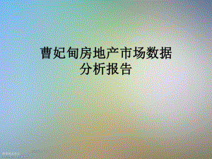 曹妃甸房地产市场数据分析报告.ppt