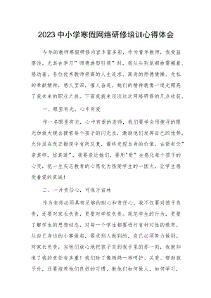 2023中小学寒假网络研修培训学习心得体会（一）.docx
