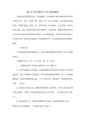 XX中学年级组工作考核细则.docx