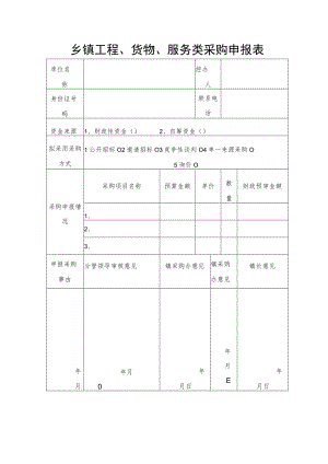 乡镇工程、货物、服务类采购申报表.docx