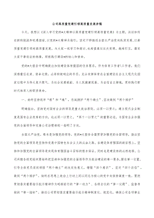 公司高质量党建引领高质量发展讲稿.docx