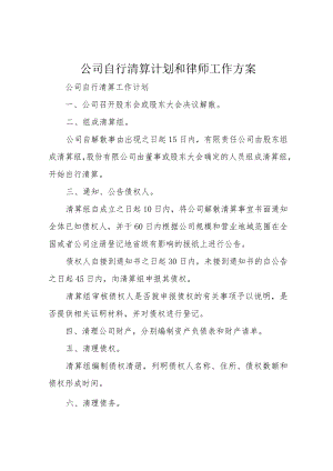 公司自行清算计划和律师工作方案.docx