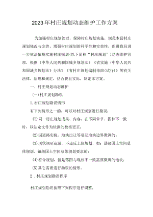 2023年村庄规划动态维护工作方案.docx