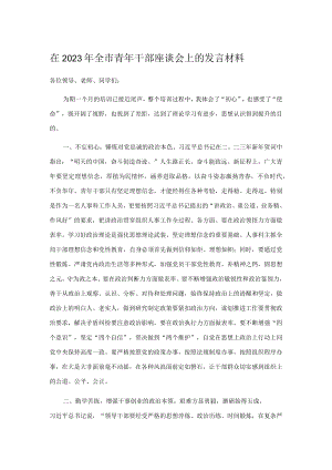 在2023年全市青年干部座谈会上的发言材料.docx