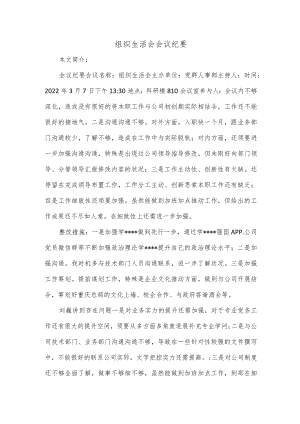 组织生活会会议纪要.docx
