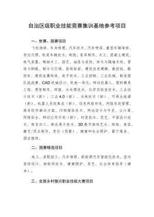 自治区级职业技能竞赛集训基地参考项目.docx