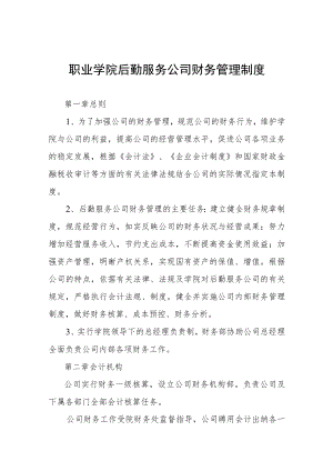 职业学院后勤服务公司财务管理制度.docx