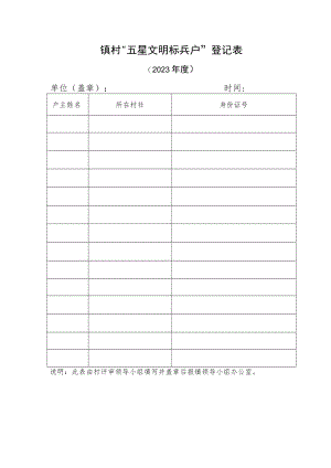 “五星文明标兵户”登记表.docx