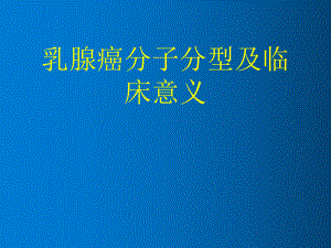 乳腺癌分子分型.ppt