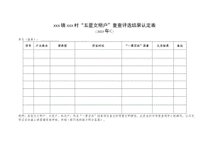 “五星文明户”复查评选结果认定表.docx