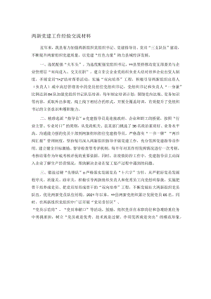 两新党建工作经验交流材料.docx