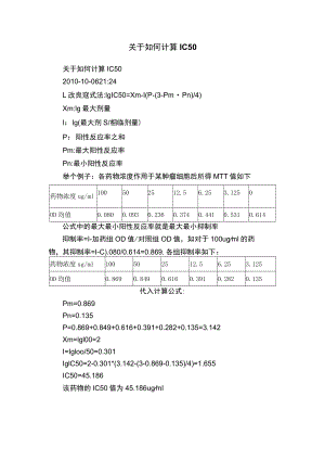 关于如何计算IC50.docx