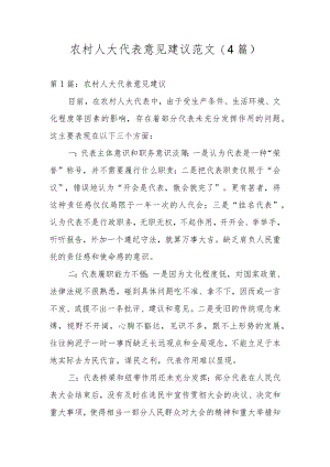农村人大代表意见建议范文(4篇).docx