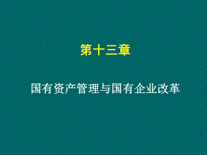 第十三章国有资产管理与国有企业改革.ppt