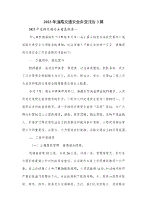 2023年道路交通安全自查报告3篇.docx