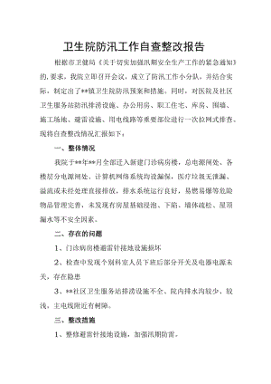 卫生院防汛工作自查整改报告.docx