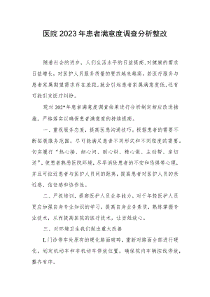 医院2023年患者满意度调查分析整改.docx