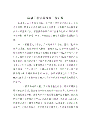 年轻干部培养选拔工作汇报.docx