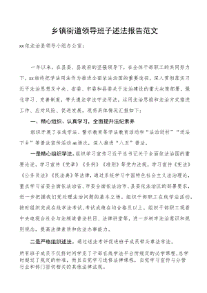 乡镇街道领导班子述法报告范文法治建设工作汇报总结.docx