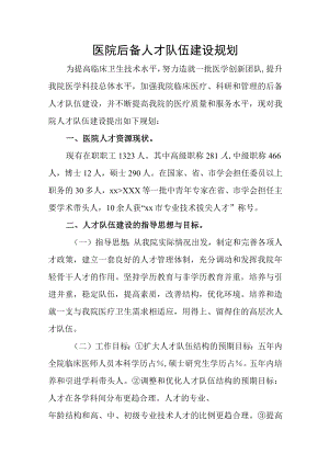 医院后备人才队伍建设规划.docx