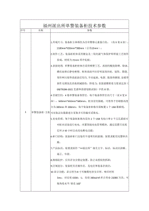 福州派出所单警装备柜技术参数.docx
