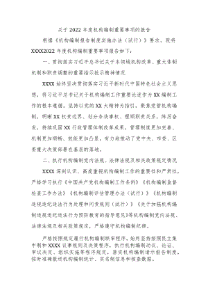 关于2022年度机构编制重要事项的报告.docx
