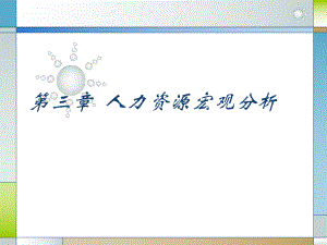 人力资源管理课件第三章人力资源宏观分析.ppt