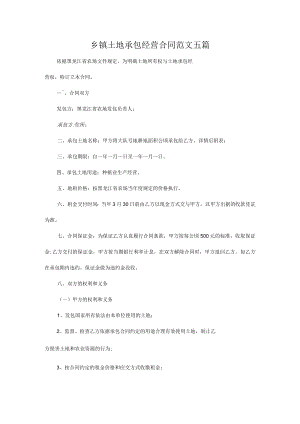 乡镇土地承包经营合同范文五篇.docx