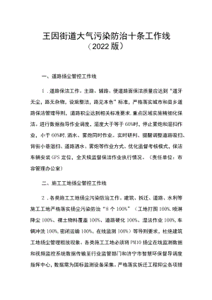 王因街道大气污染防治十条工作线（2022版）.docx