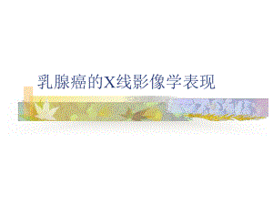 乳腺癌的X线影像学表现.ppt