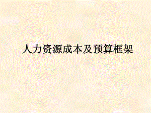 人力资源成本及预算框架.ppt