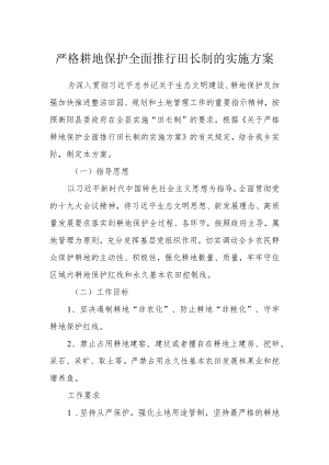 严格耕地保护全面推行田长制的实施方案.docx