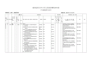 重庆医科大学工作人员岗位聘用评审表专业技术人员.docx
