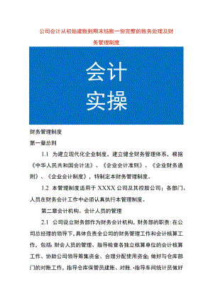 公司会计从初始建账到期末结账一份完整的账务处理及财务管理制度.docx