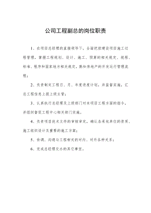 公司工程副总的岗位职责.docx