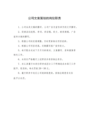 公司文案策划的岗位职责.docx