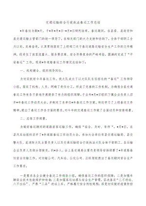 交通运输综合行政执法春运工作总结.docx