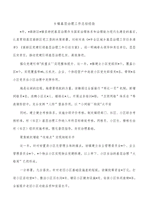 乡镇基层治理工作总结经验.docx