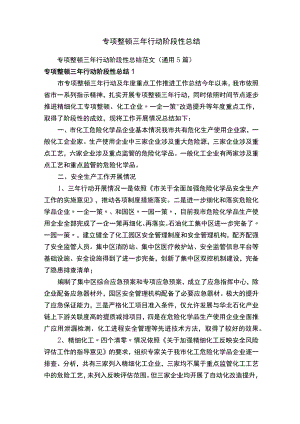 专项整治三年行动阶段性总结范文.docx