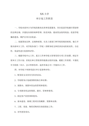 XX大学审计处工作职责.docx