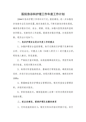 医院急诊科护理工作年度工作计划三.docx