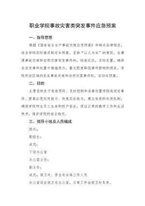职业学院事故灾害类突发事件应急预案.docx