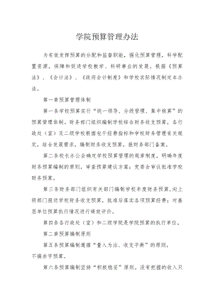 学院预算管理办法.docx