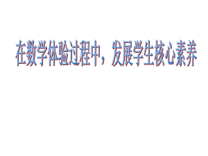 在数学体验过程中发展数学核心素养.ppt