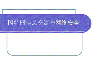 因特网信息交流与网络安全.ppt