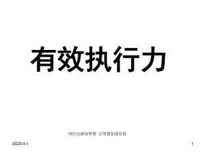 史上最经典的执行力培训课件：《有效执行力》.ppt