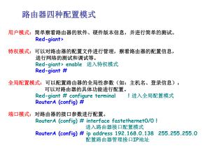 路由器交换机配置的四种模式.ppt
