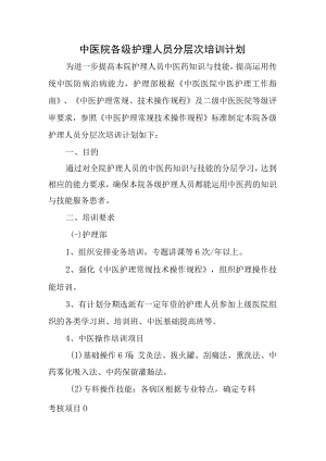 中医院各级护理人员分层次培训计划.docx